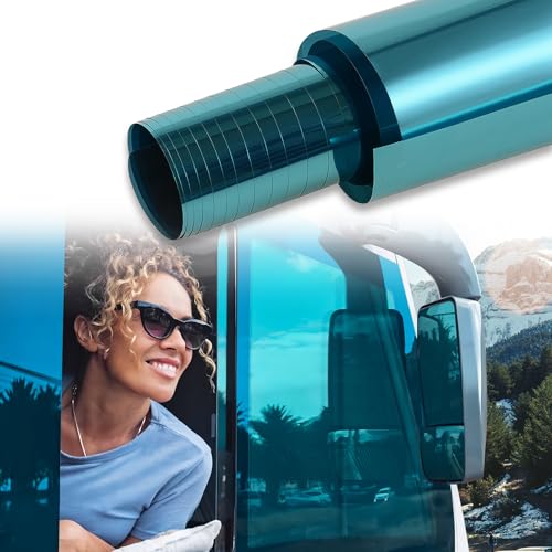 XhuangTech 35% VLT Tönungsfolie für Autofenster, Windschutzscheibe, Solarschutzfolie, Sichtschutz, hitze- und UV-Schutz, Kratzfeste Membran, 50 cm x 3 m, Blau
