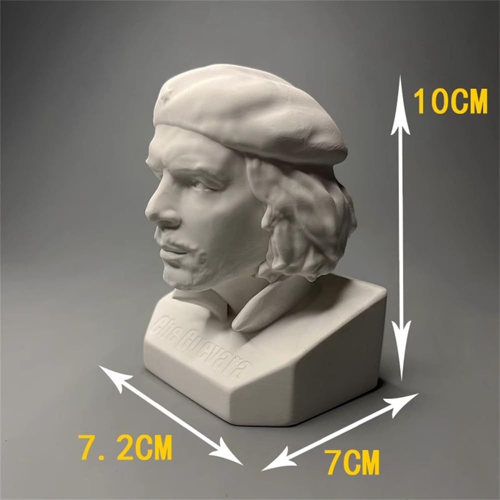 Che Guevara Statua Che Guevara Busto Collezione Testa Figura in Gesso Figura Scultura per Soggiorno Casa Mensola Decorazione, Moderna Decorazione Domestica Schizzo Pratica Modello Artistico Fai da Te