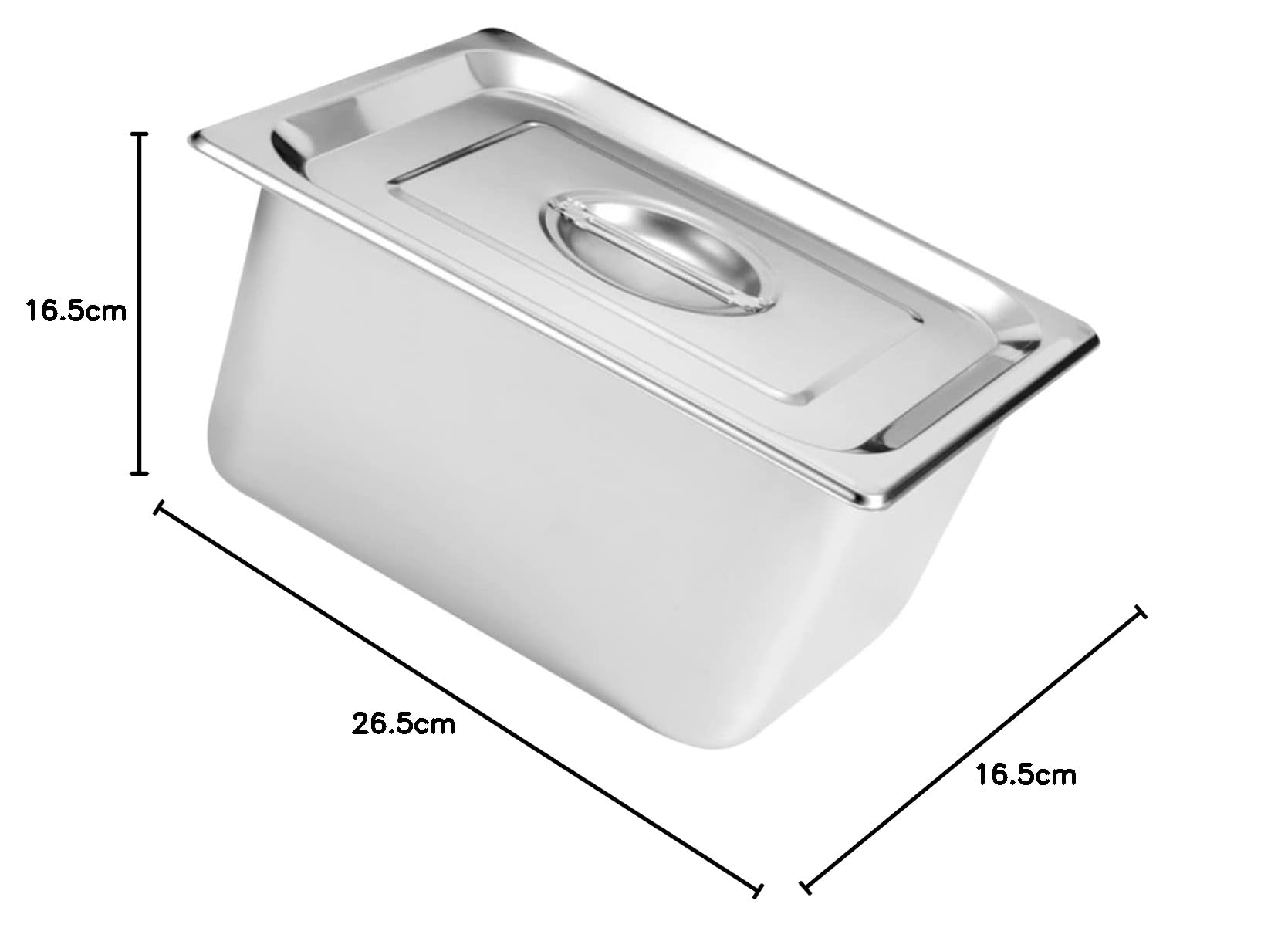 Mikinona Porta Cibo e Anti Macchie in Acciaio Inossidabile con Coperchio da Buffet e Angoli Arrotondati Design Semplice Facile da Pulire per Caffetterie e Pasticcerie