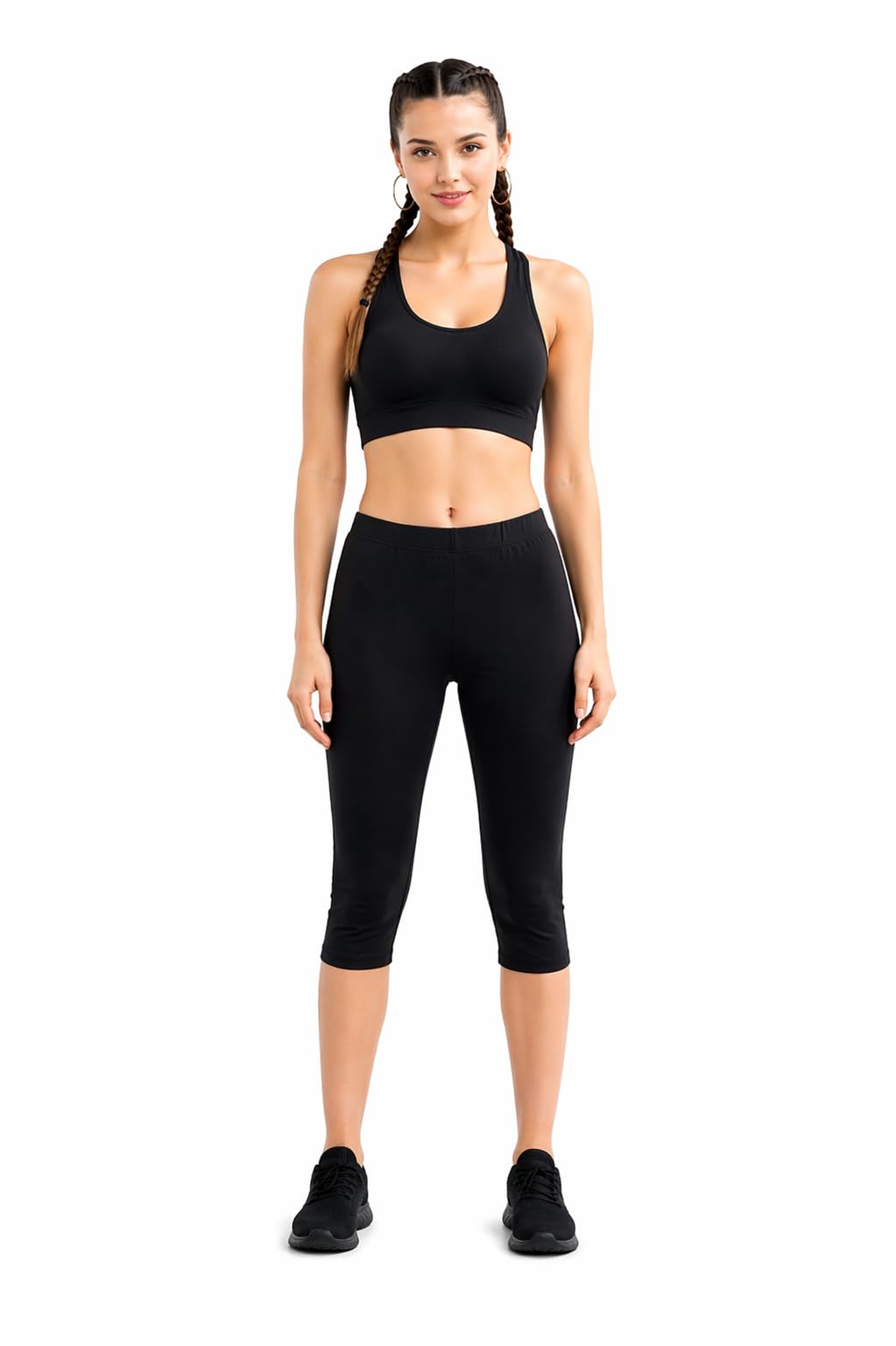Women's Cotton Capri Leggings, Stretchable 3/4 Length Crop Pants, Comfortable, Plus-image-23