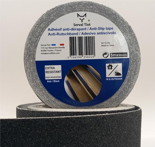 Antidérapant escalier adhésif bande autocollant sol intérieur extérieur extra résistant anti glissement scotch bateau camping car salle de bain (5 cm*5M)