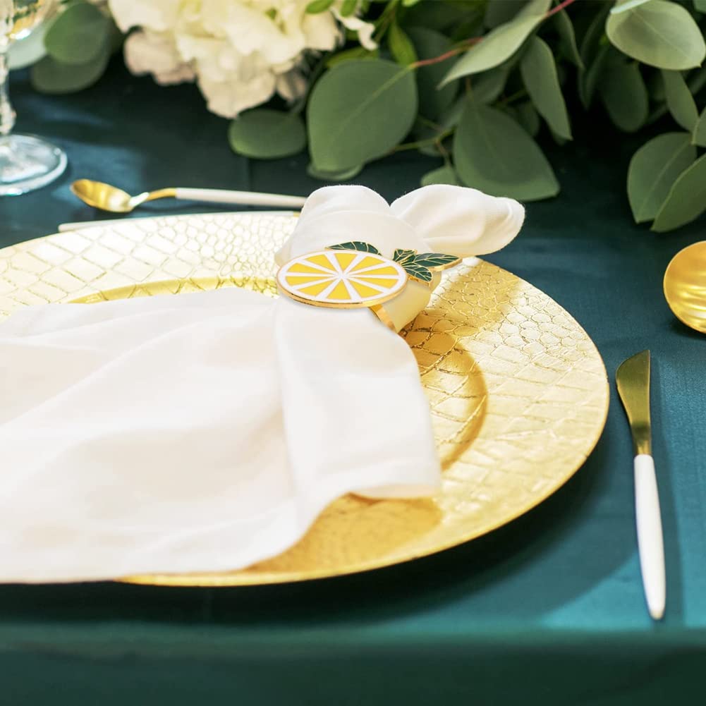 URROMA Serviettenringe Golden 10 Stück - Blattform Metall Tischdekoration