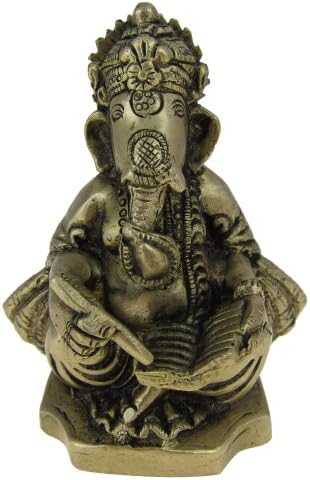 Shalinindia Religious Hindu Statue God Ganesha in Writing Posture
