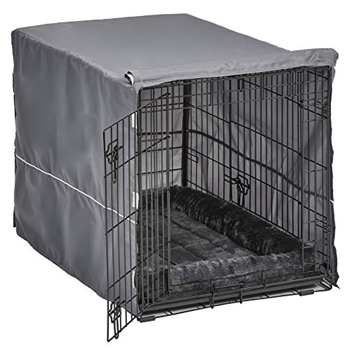MidWest Homes for Pets Double Door 36-inch Dog Crate Kit, Bundle Includes a Two-Door Cage, Matching Gray Bed and Crate Cover, For Medium to Large Sized Breeds - Image 6
