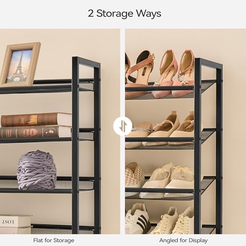 Image of Nunsino Shoe Rack, Large Metal Shoe Organizer,Max Holds 50 Pairs,8 Tier Shoe Storage Shelf for Garage,Closet,Entryway, Black