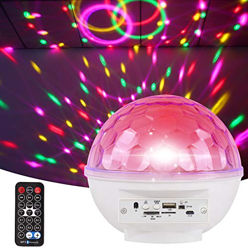 Sound Activated RGB LED Disco Ball Light for Parties 10 Lighting Colors DJ Dance Light Strobe Light for Room Led Bluetooth Speaker Light Up With Remote Control