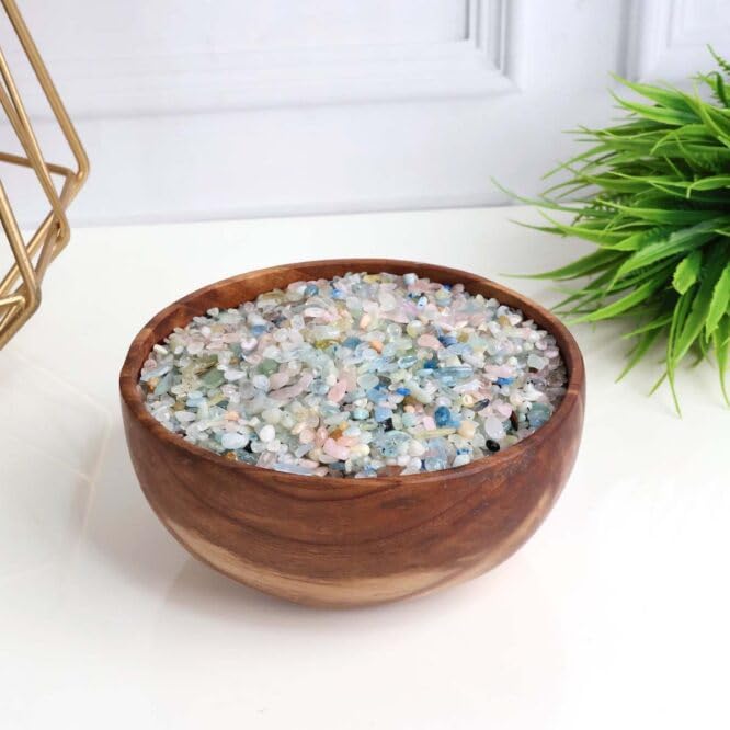 Image of Natural Morganite Crystal Chips Stone 50 Gm for Reiki, Meditation, Vastu & Feng Shui | Polished Gemstone Chips for Home Decor, Jewellery Making, Resin Art & Craft