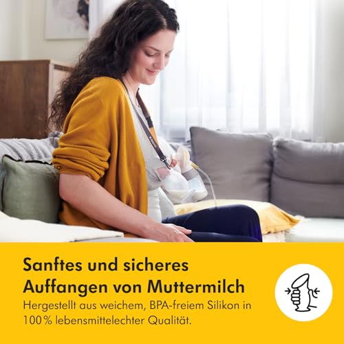 Medela Muttermilch-Auffangbehälter für stillende Mütter, Milch-Auffänger aus Silikon, Milch-Auffänger mit Saugfuß und Deckel zur Aufbewahrung für das tägliche Stillen, 101044201, Transparent