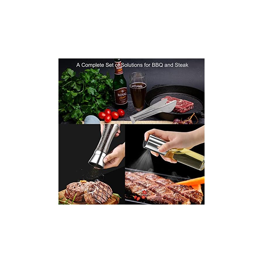 HISSF Kitchen Knife Set 18 Piece German High Carbon Stainless Steel Kitchen Knife Sets with Wooden Block, Full Tang Triple Rivet kitchen Knife Block Set for Gift, Chef Knife Set