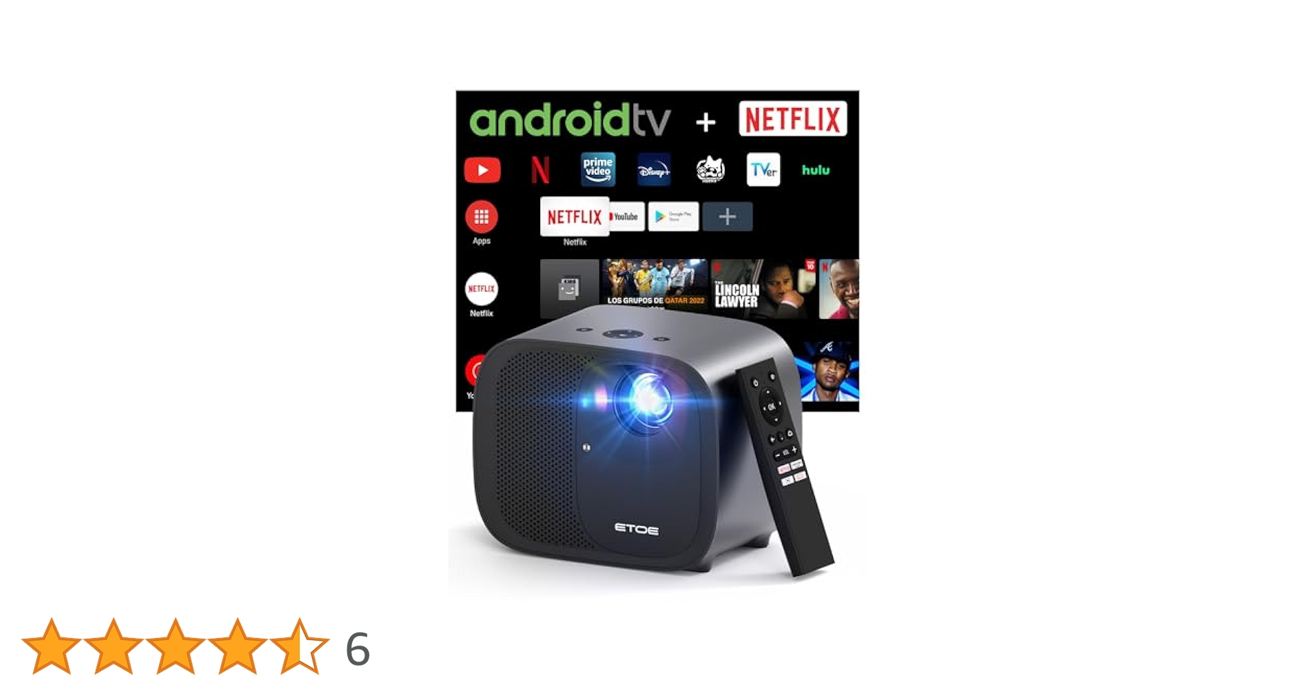 プロジェクター小型 Android TV 10.0 Netflix ETOE ETOE プロジェクター小型 Android TV10.0 Netflix搭載 1080p