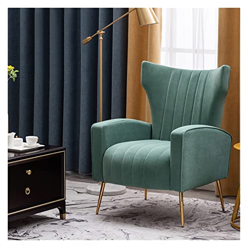 Moderno sillón nórdico para balcón, ocio, silla ligera de lujo con respaldo, sofá individual suave para sala de estar, muebles del hogar (verde claro)