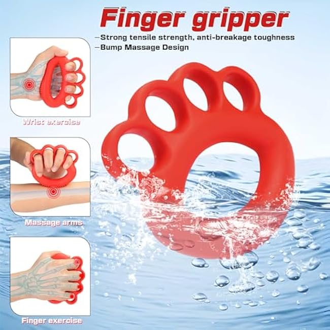 4Pcs Grip Strength Trainer Kit, 11-220lbs Adjustable Forearm Gripper, Finger Exerciser & Hand Strengthener Rehab, Wrist Exerciser Strengthener for Men