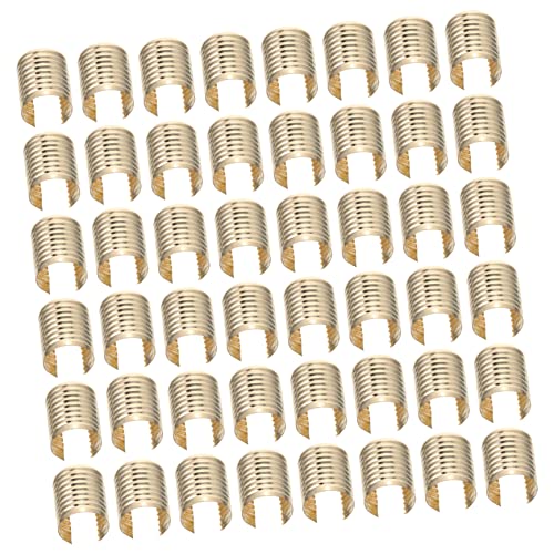 JEWEDECO Rope Fastener Clamp Tassel Rope Clip 100pcs Leather Metal Cylindrical Fastener