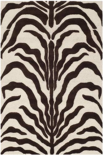 SAFAVIEH Zebra Teppich für Wohnzimmer, Esszimmer, Schlafzimmer - Cambridge Collection, Kurzer Flor,...