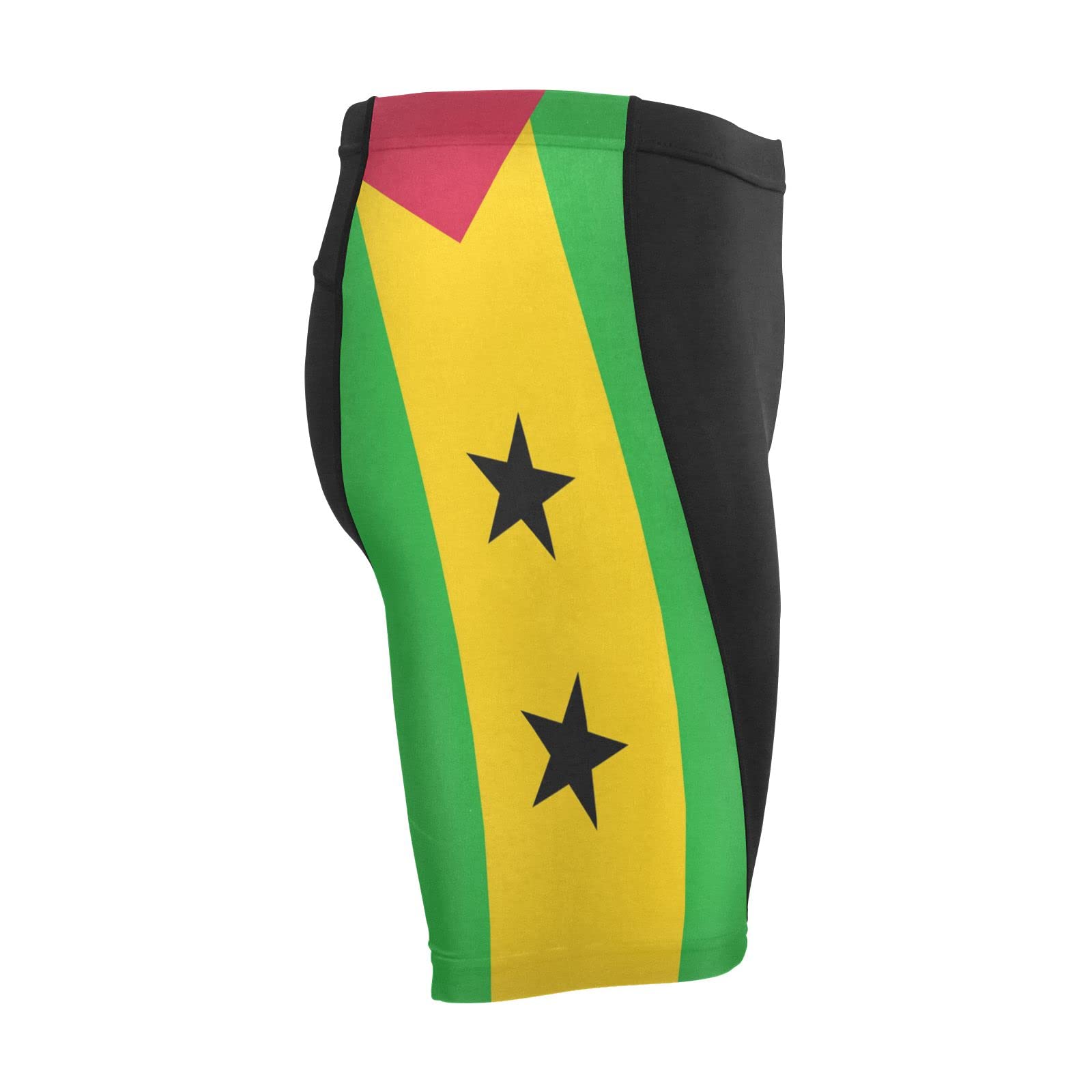 Sao Tome and Principe Flag Men's Bike Shorts Padded Cycling Bicycle Biking Shorts Tight Multicolor