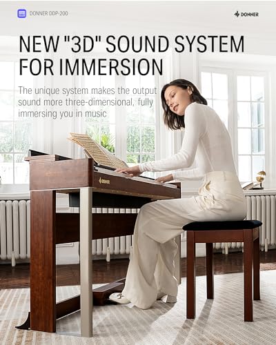 Donner EC3020 Digital Piano With 88 Key Dynamic Graded Hammer Action Weighted Keyboard Piano thumb #3