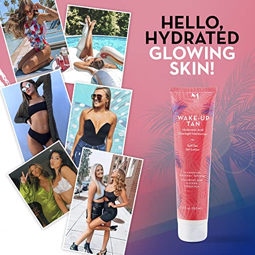 Mystic Tan Wake-Up Tan Hyaluronic Acid Gel Self-Tanning Lotion, 5.5 Fl. Oz. - Gradual Self-Tanner Lotion With Eco-Certified Dha And Erythrulose For All Skin Tones - Body Bronzer #TOP6
