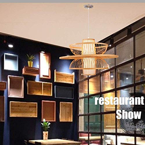 Lampe intérieure en bambou faite main, suspension durable E27 - 5