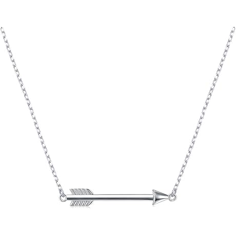 Black Widow Arrow Necklace: Classic Love, Polished Sideways Sterling Silver