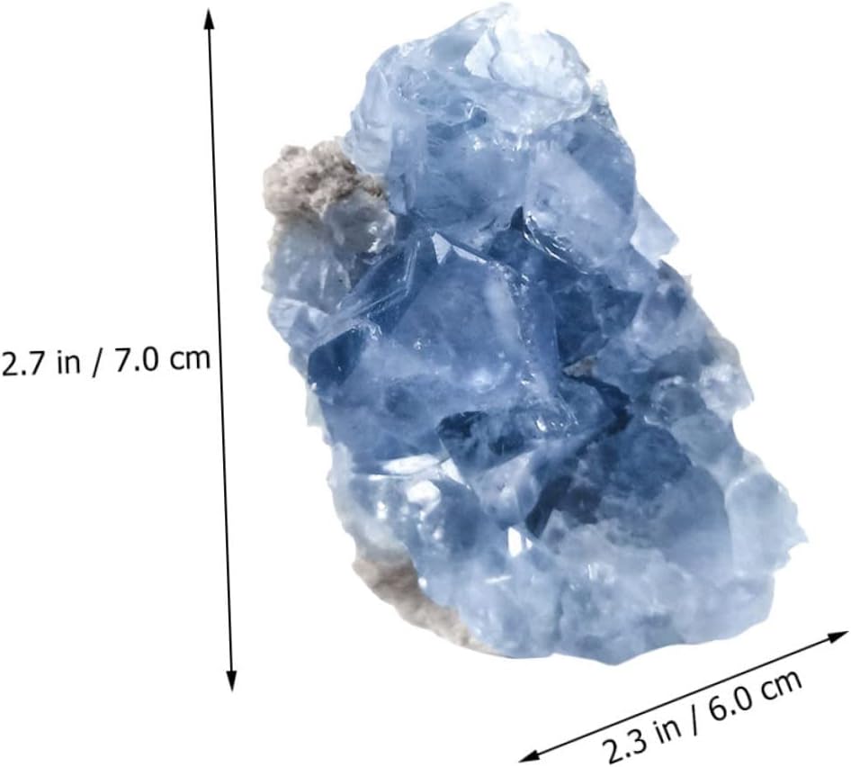 VOSAREA 1pc Natural Celestite Crystal Unique Rough Ore for Making Random Shape Beautiful Gemstone for Healing and Home Decor for Creative Teaching and Collectors