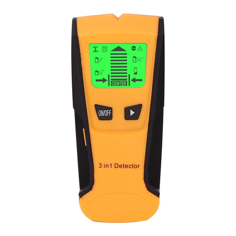 Alician 3 in 1 Metal Detector Find Metal Wood Studs AC Voltage Live Wire Detect Wall Scanner Electric Box Finder Wall Detector(Without Battery) Yellow (LCJ00526)