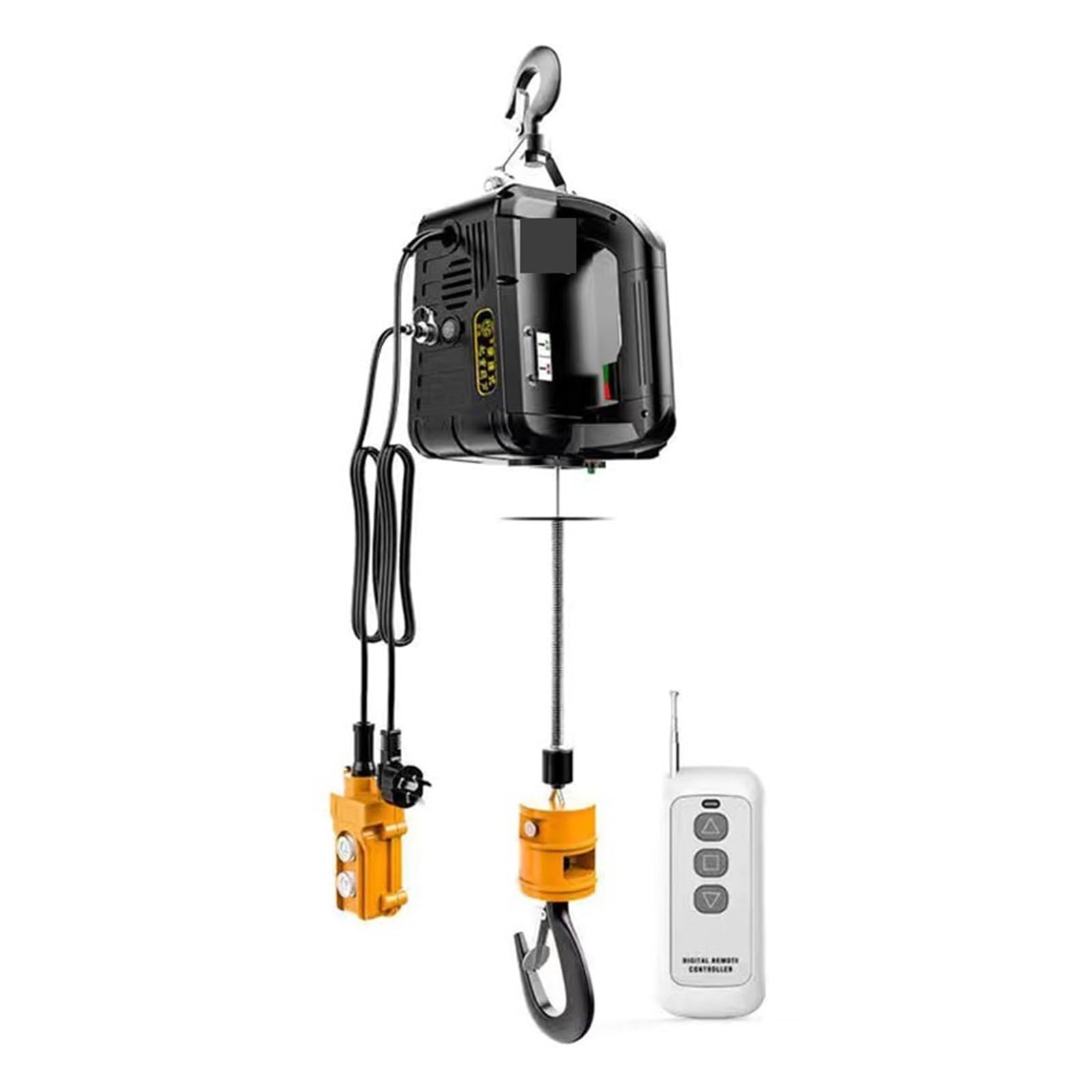 OTQEFTN Electric Hoist,500Kg Portable Crane Electric Hoist for Cars, Home Improvement, Cargo Handling, Production Workshop Lifting (Remote Control 1) (Two in One 1)