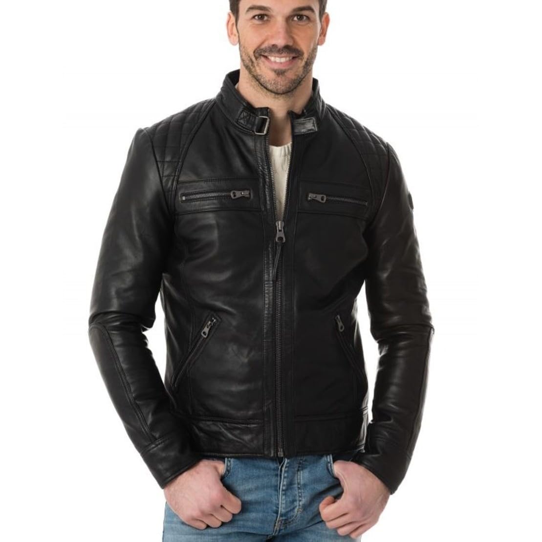 natural leather Men's Brown Leather Jacket (ZL_JK_46_Brown,Sizes :- S to 2XL)-picture-53