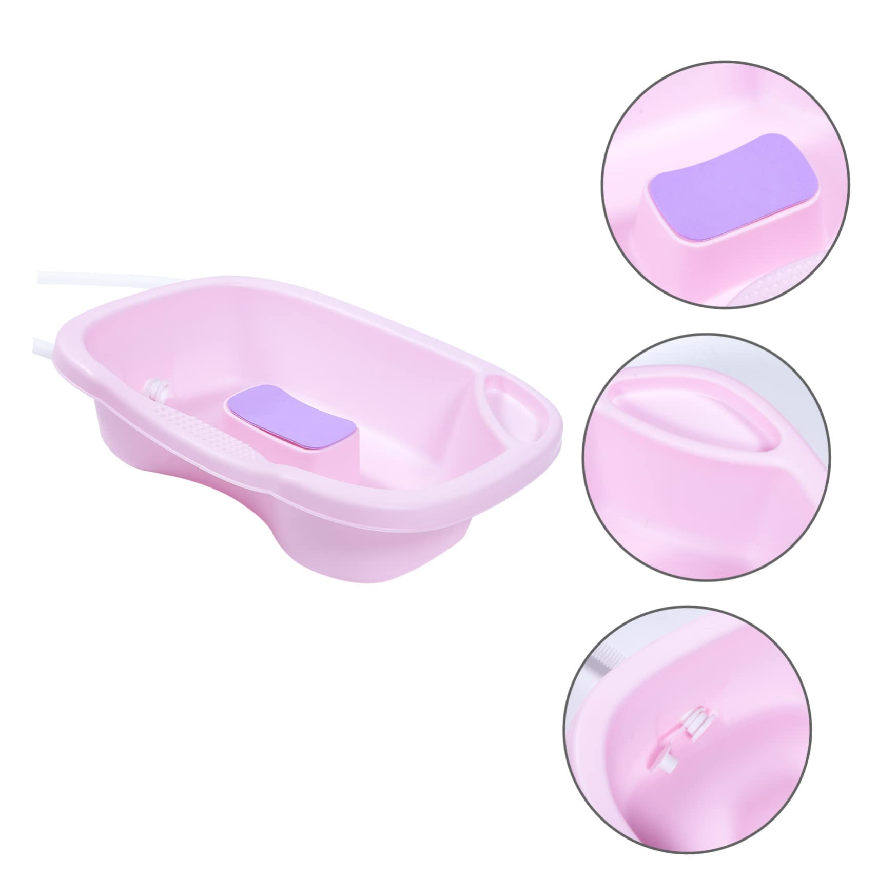 Lavatesta Portatile in Plastica Pp per Anziani e Donne Incinte, Bacinella Shampoo da Letto Supporto per Capo, Collo e Spalle, Comoda per Pazienti Allettati