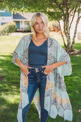 Image of Spicy Sandia Kimonos for Women Floral Beach Cover Up Loose Swimsuit Bathing Suit Coverup Cardigan for Summer Swimwear