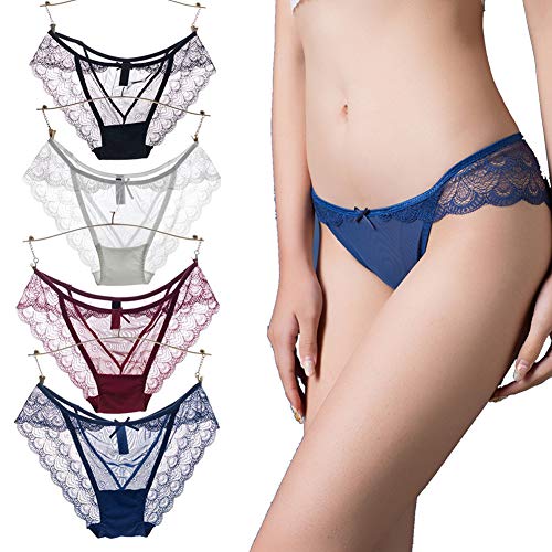 EVBEA Culottes Femmes Sexy Dentelle Respirant Slip Culotte Coton Panties Brief Lingerie sous-I vêtements Shorties Invisible Extensible pour Femme(S, Style 1)