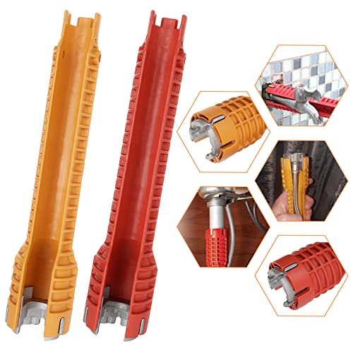 LANIAKEA Faucet and Sink Installer Tool, 8-in-1 Multi-functional Faucet Wrench Tool and 5-in-1 Basin Wrench Plumbing Tools for Remove Faucet Supply Lines, Plumbing Work in Bathroom, Sink, Toilet