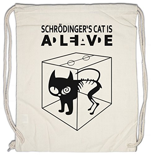 Urban Backwoods Schrödinger's Cat Is Alive Dead I Bolsa de Cuerdas con Cordón Gimnasio