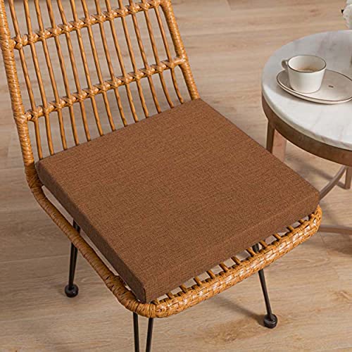 qing yun Sitzkissen für Gartenstuhl, Esszimmer-Design, dick, 5/8 cm, Stuhlkissen, Sofa-Sitzkissen, Stuhlkissen für drinnen und draußen, 40 x 40 x 8 cm, Braun Cover
