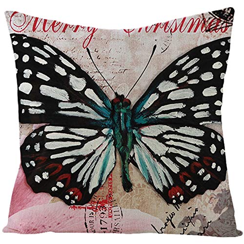 EHOMERY Housse Coussin Vintage Décoratif Canapé Motif Papillon Soie Housses De Coussin Housse De Coussin New York Taie d'oreiller Deco Décoration De Canapé...