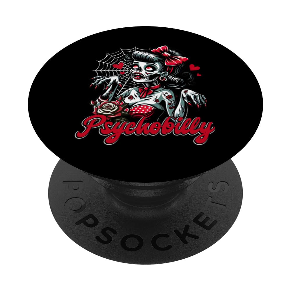 Kawaii Horror Zombie Rockabilly Pin Up Sock Hop PopSockets Adhesive PopGrip