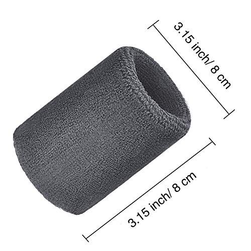 Image of Bememo 12 Pack Wristbands Sweatband for Women Men, Neon Colored Sport Wrist Bands, Tennis Football Basketball Sweatbands, Moisture Wicking Arm Bands for Working Out