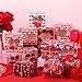 Skyygemm 100 Pcs Valentine's Day Bakery Treat Boxes Valentines Cupcake Containers Valentines Goodie Boxes with Heart Window Bakery Take out Containers with Tags and Rope for Doughnut Cookie Candy