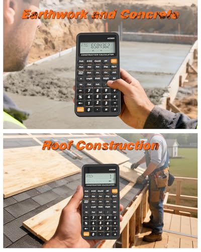 Image of Construction Calculator Industrial & Scientific ROATEE Engineering Calculator for Contractor, Concrete Pocket Feet-inch-Fraction Calculators Carpenter, Estimator, Builder, Framer, Remodeler, Renovator