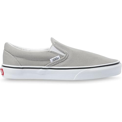 Vans Men's Classic Slip On, Drizzle/True White, Size 6.5