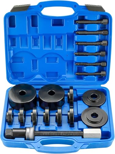 DASBET Front Wheel Drive Bearing Puller | 19PCS Front Wheel Hub Drive Bearing Removal Install Adapter Puller Pulley Service Tool Kit