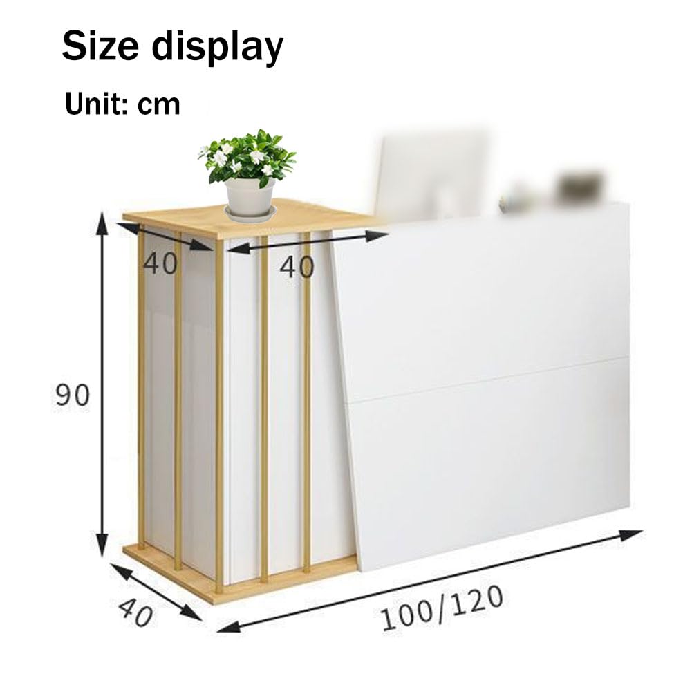 Mostrador Recepción Pequeño con Cajones con Cerradura 120cm Blanco para Oficina