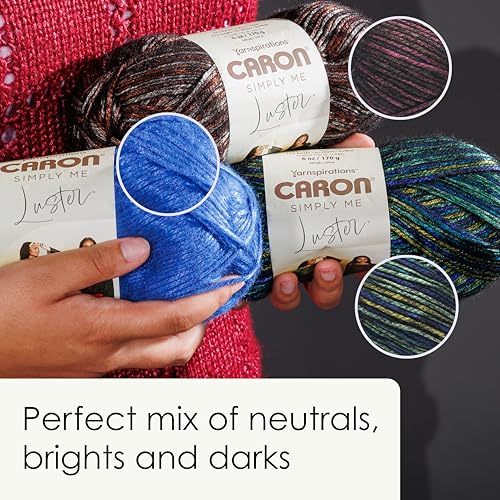Image of Caron Simply Me Luster Yarn for Crocheting Soft, Ruby, 2-Pack