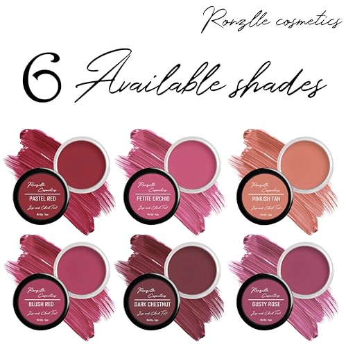 Ronzille Lip & Cheek Tint natural make-up blend in 3-in-1 Lips, Cheek, and Eyes Dusky Rose (Pack of: 1, 5 g) (Dusky Rose) - Image 4