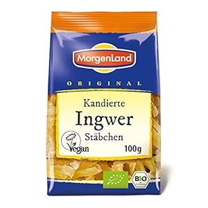 MorgenLand Kandierte Bio-Ingwer Stäbchen, 3er Pack (3 x 100 g)