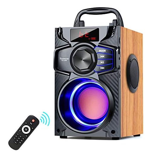 Portable Bluetooth Speaker Subwoofer Heavy Bass Wireless Outdoor Party Speaker MP3 Player Line in Speakers Support Remote Control FM Radio TF Card LCD Display for Home Party Phone Computer PC