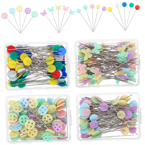 AUTSUPPL 400pcs Sewing Pins Heads Assorted Flat Head Pins for Quilting and Clothing