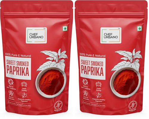 Image of Chef Urbano Smoked Paprika Sweet 250g | Produce of Spain | Pimentos | Smoky Flavour | No Artificial Colours | No Preservatives | Vegetarian | 100% Pure & Natural (Pack of 2)