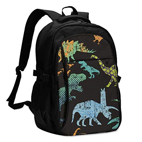 XCNGG Mochila USB con múltiples Bolsillos  Informal  Escolar Rex Dinosaurs Travel Laptop