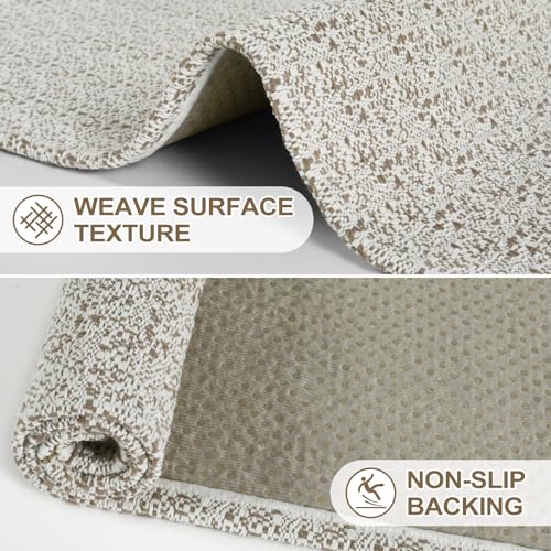 Collive Long Runners Rug For Hallways 2.6X8 Washable Kitchen Runner Rugs Non-Slip Rubber Backed Boho Hallway Runner Rug Tan Braided Farmhouse Carpet Floor Runner For Hall Bedroom Doorway thumb #2