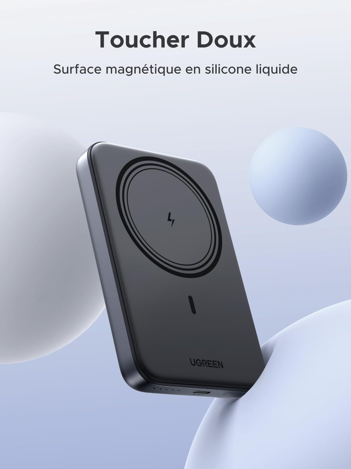 UGREEN Zapix Batterie Externe 10000mAh 20W Compatible avec MagSafe iPhone 17 16 15 14 13 12 Air Plus Pro Max Power Bank Induction USB C Charge Rapide Chargeur Portable Magnétique sans Fil
